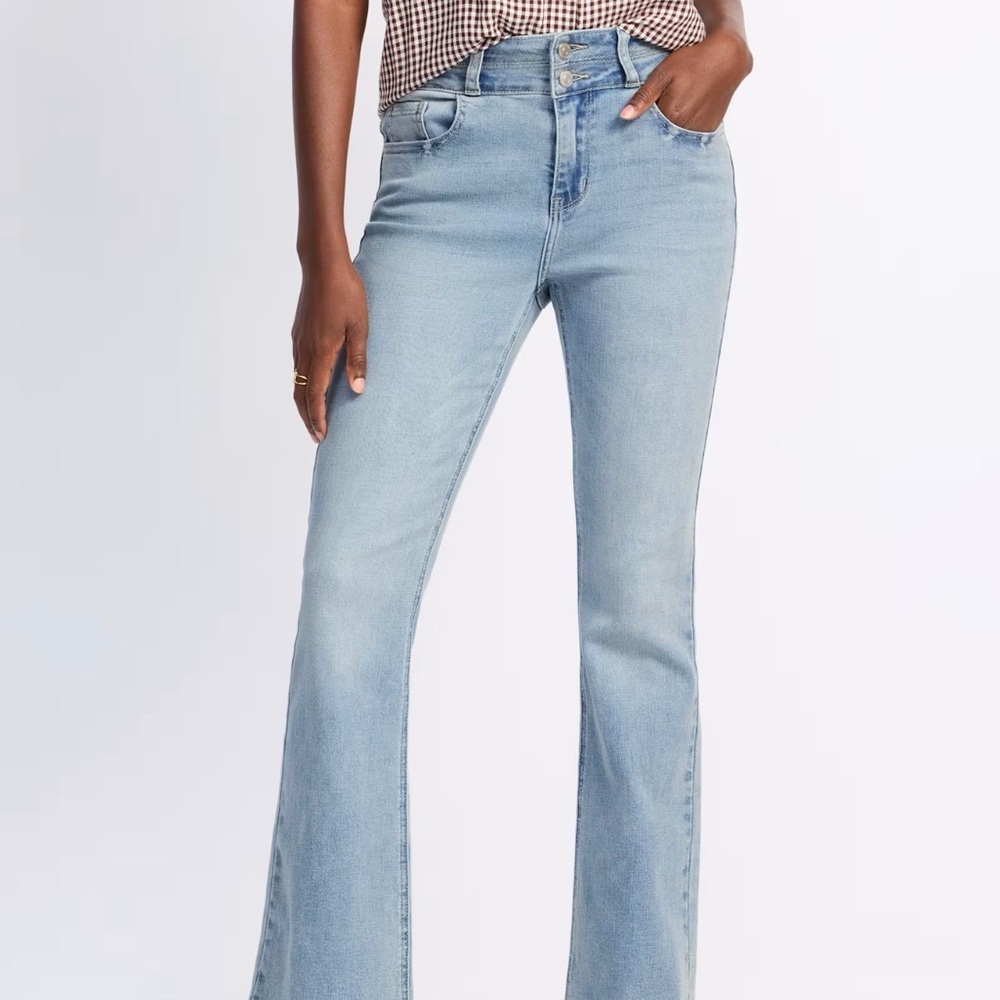Elegant Sky Blue Boot Cut Jeans for Women